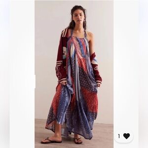 Free People We The Free Heritage Maxi Dress Patchwork Americana Boho Medium M